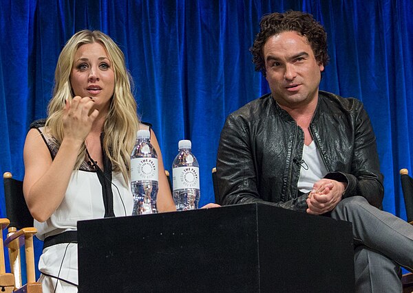 Kaley Cuoco and Johnny Galecki (who portrays Leonard) at PaleyFest