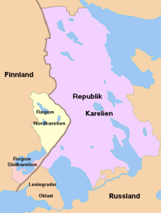 Karte vom heutigen Karelien