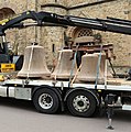 Vier Stahlglocken aus St. Michael, im Februar 2022 entfernt, um sie durch Bronzeglocken der profanierten Kirche Sankt Paulus in Trier zu ersetzen