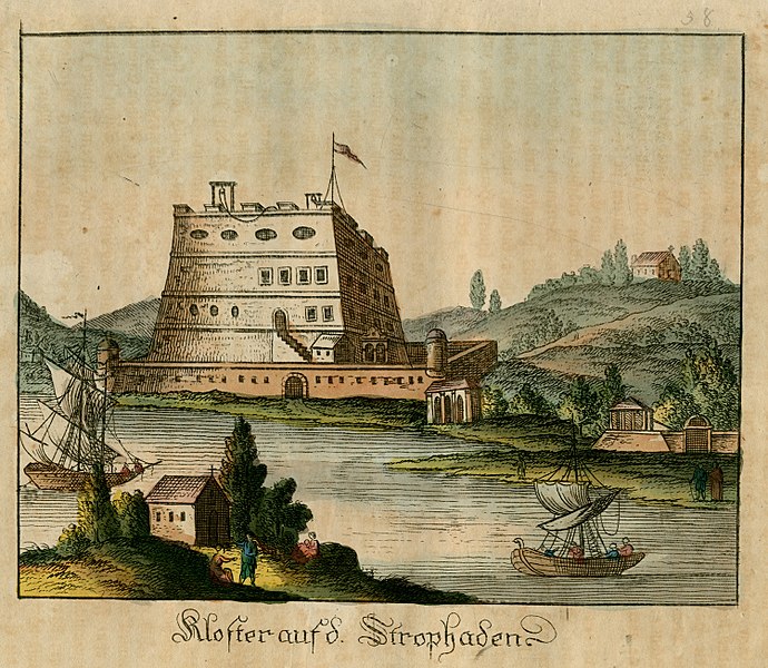 File:Kloster auf d Strophaden - Griechenland- Die Ionischen Inseln Nach Den Neuesten Und Beste Quellen Bearbeitet Schweidnitz Świdnica Ca - 1825.jpg