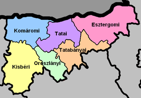 A map of the districts in Komarom-Esztergom County Komarom-Esztergom districts.png