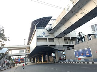 <span class="mw-page-title-main">Lakdi-ka-pul metro station</span> Metro station in Hyderabad, India