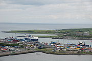 Larne Harbour from the hill at Inver.