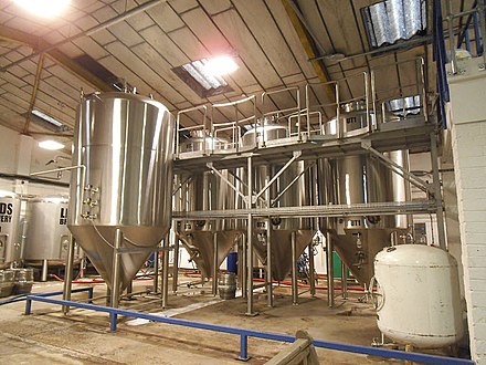 Fermentation tanks at the brewery Leeds Brewery- new fermentation tanks (geograph 5621751).jpg