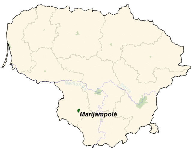マリヤンポレの位置（リトアニア共和国）の位置図
