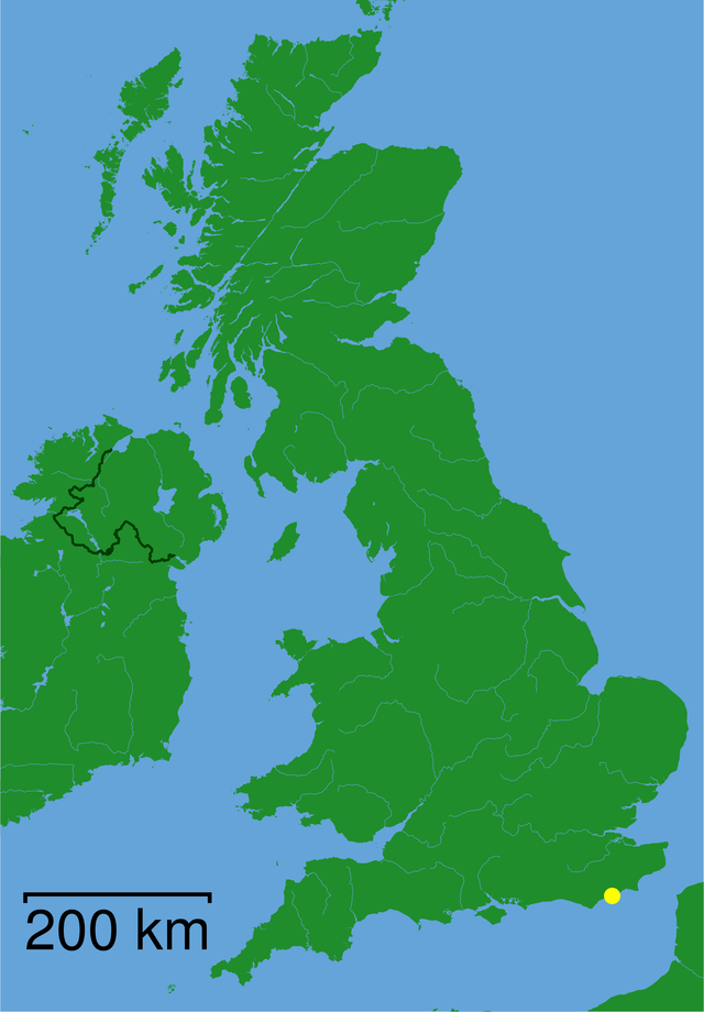 Localização de Hastings na Inglaterra