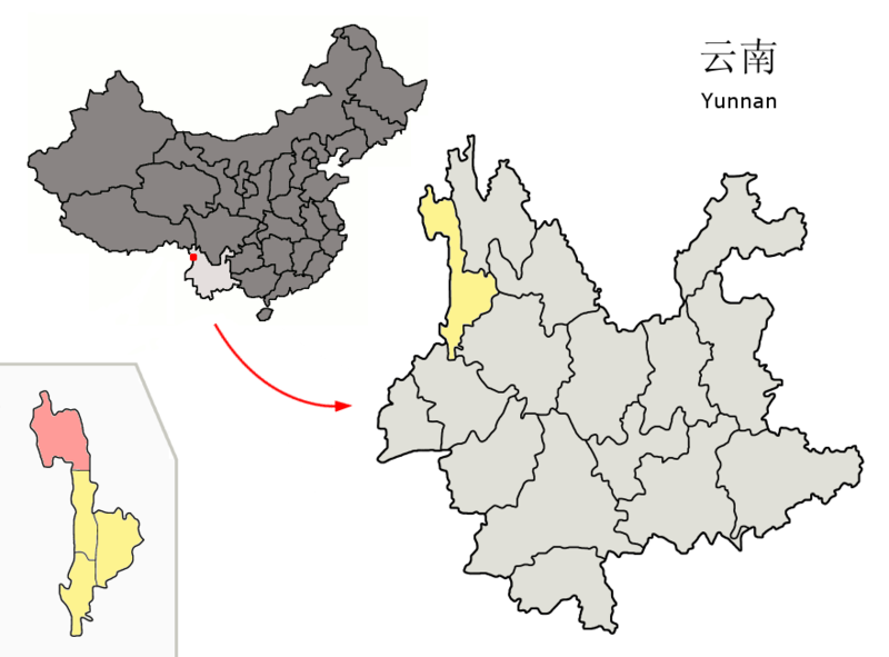 File:Location of Gongshan within Yunnan (China).png