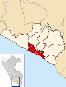 Location of the province Camaná in Arequipa.svg