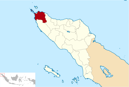 Peta Lokasi Kabupaten Aceh Besar di Aceh