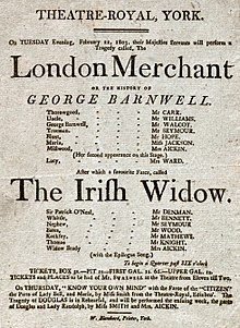 Playbill for an 1803 production of The London Merchant London-merchant-1803.jpg