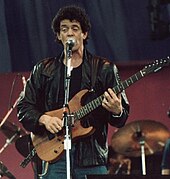 Lou Reed performing on June 15, 1986, in East Rutherford, New Jersey. Lou Reed-Conspiracy of Hope-by Steven Toole.jpg