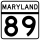 Maryland Route 89 Markierung