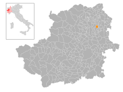 Locatie van Cuceglio in Turijn (TO)