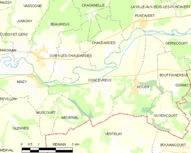 Mapa obce Concevreux