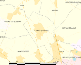 Mapa obce Cambes-en-Plaine
