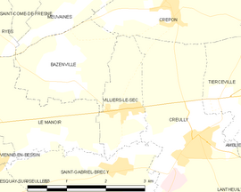 Mapa obce Villiers-le-Sec