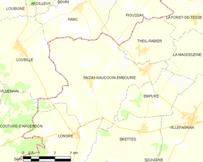 Poziția localității Paizay-Naudouin-Embourie