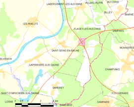 Mapa obce Saint-Seine-en-Bâche