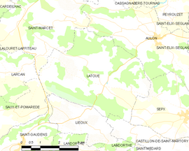 Mapa obce Latoue