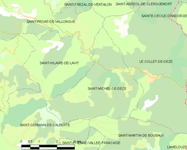 Mapa obce Saint-Michel-de-Dèze