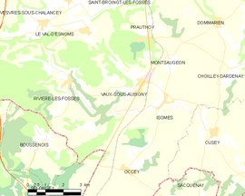 Mapa obce Vaux-sous-Aubigny