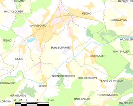 Mapa obce Buhl-Lorraine
