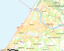 Mapa obce Anglet