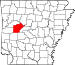 Map of Arkansas highlighting Yell County.svg