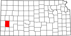 map of Kansas highlighting Kearny County