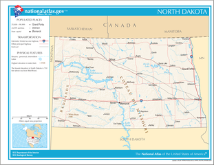 Landkarte North Dakota