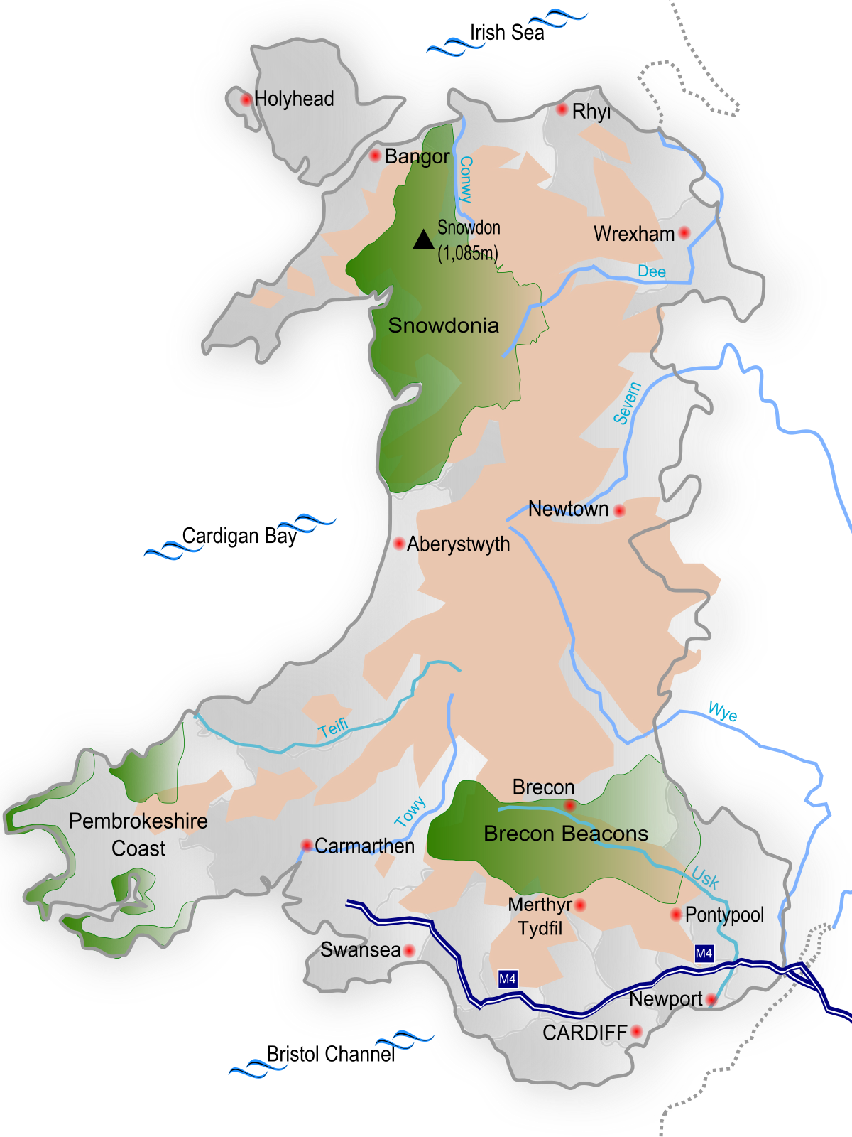 Map Of Mid Wales Coast Geography Of Wales - Wikipedia