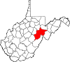 Mapa del estado que destaca el condado de Randolph