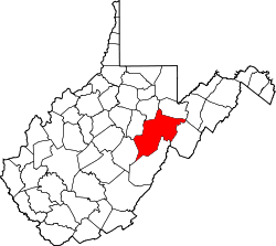 Karte von Randolph County innerhalb von West Virginia