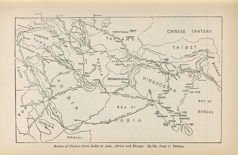 File:Map showing the route of cholera infection through Asia Wellcome L0074533.jpg