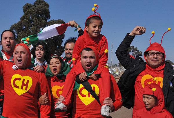 Mexico supporters at the 2010 FIFA World Cup. Chespirito's characters are widely known in Latin America and as a result, fans frequently dress as them