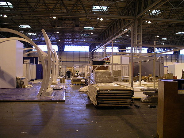 Preparations for an exhibition in Hall 3a