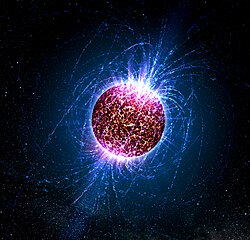 Artist's illustration of an 'isolated neutron star' -- one without associated supernova remnants or binary companions. Neutron star illustrated.jpg