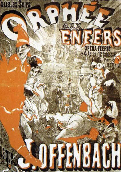Poster for a 19th-century production of Orpheus in the Underworld