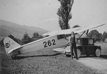 Comte AC-4 (CH-262) der Swissair auf der Luzerner Allmend, Sommer 1931