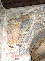 Mur de separació de nau i absis. Capella de Sant Joan, Pürgg (Estíria, Àustria)