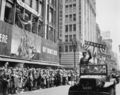 General George S. Patton acknowledging the cheers of the welcoming crowds in Los Angeles, CA, during his visit on June 9, 1945.