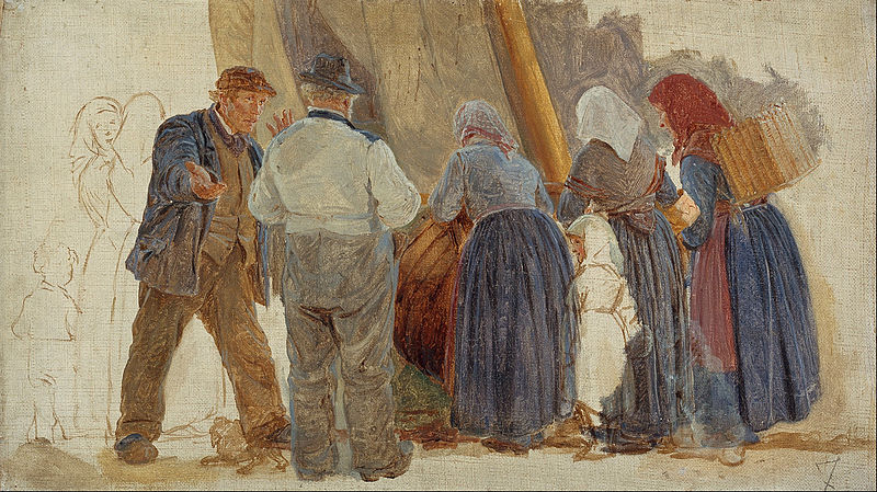 File:Peder Severin Krøyer - Morning at Hornbæk. Men and women bargining - Google Art Project.jpg