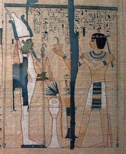 File:Pinudjem-II.jpg
Author 	

    PinedjemIIBookOfTheDead-BritishMuseum-August21-08.jpg: User:Captmondo

Description 	
Book of the Dead papyrus of Pinedjem II, 21st dynasty, circa 990-969 BC. Originally from the Deir el-Bahri royal cache. This scene depicts Pinedjem II in his role of High Priest making an offering to the god Osiris. EA 10793/1.
Date 	26 May 2010, 18:16 (UTC)
Collection 	
British Museum  Blue pencil.svg wikidata:Q6373
Accession number 	

    derivative work: AnnekeBart (talk)

Source/Photographer 	

    PinedjemIIBookOfTheDead-BritishMuseum-August21-08.jpg