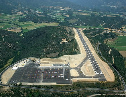 Andorra–La Seu d'Urgell Airport, located 12 km away from Andorra, in Montferrer i Castellbò (Catalonia, Eastern Spain)