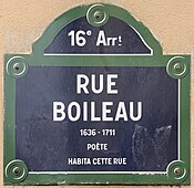 Plaque Rue Boileau - Paris XVI (FR75) - 2021-08-17 - 1.jpg