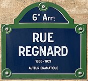 Plaque Rue Regnard - Paris VI (FR75) - 2021-07-29 - 1.jpg