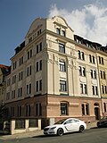 Apartment house in closed development in a corner