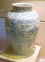 Pot, Chu Dau kiln, Hai Duong province, Early Le dynasty, 15th century AD, blue and white glazed ceramic - National Museum of Vietnamese History - Hanoi, Vietnam - DSC05696.JPG