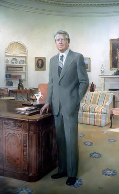 Robert Templeton's portrait of President Carter, displayed in the National Portrait Gallery, Washington, D.C.