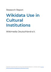 Research Report: Use of Wikidata in GLAM institutions by Wikimedia Deutschland